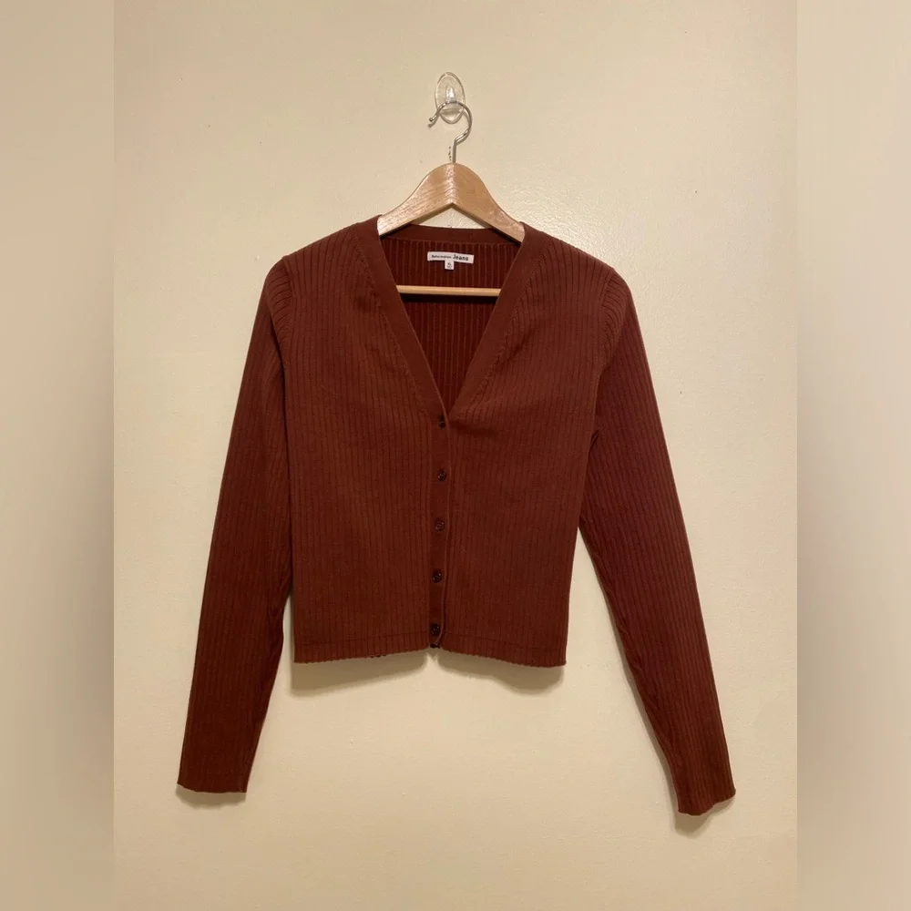 Reformation Rust Cardigan Sweater. Size XL